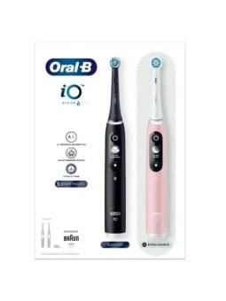Oral B Spazzolino elettrico iO6 Series Duo Pack Nero / Rosa Sabbia Manico Extra 2 pezzi unisex