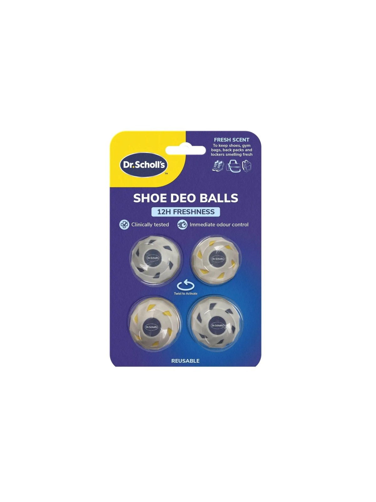 Scholl Palline deodoranti per scarpe 4 pezzi unisex