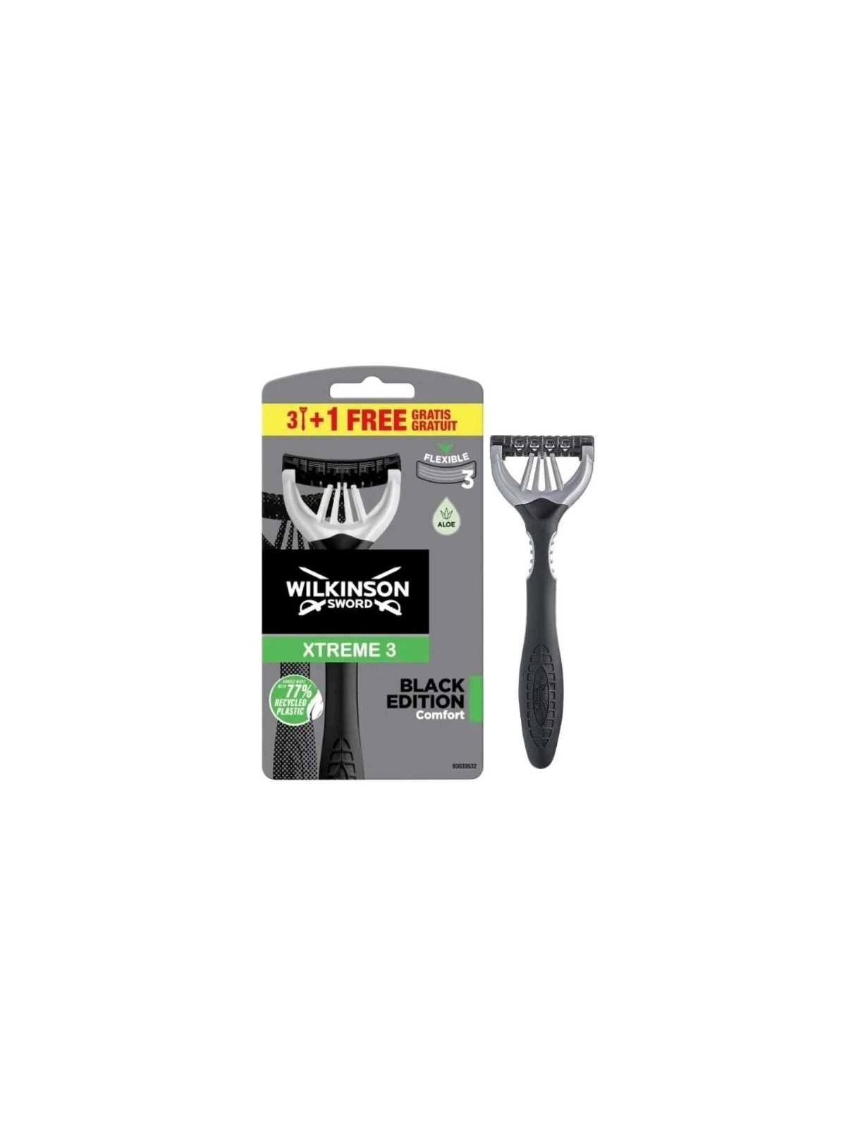 Wilkinson Sword Rasoio usa e getta per uomo Xtreme 3 Black Edition Comfort 3+1 pz uomo