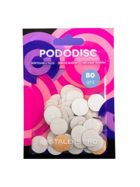 STALEKS Carta abrasiva di ricambio per disco pedicure Pro L, grana 80, bianca. Ricambi per disco pedicure, 50 pezzi. unisex