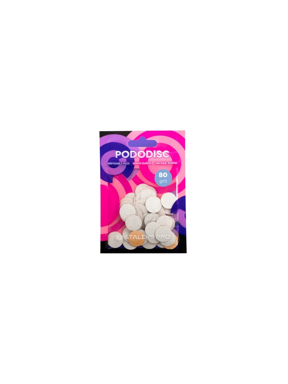 STALEKS Carta abrasiva di ricambio per disco pedicure Pro L, grana 80, bianca. Ricambi per disco pedicure, 50 pezzi. unisex