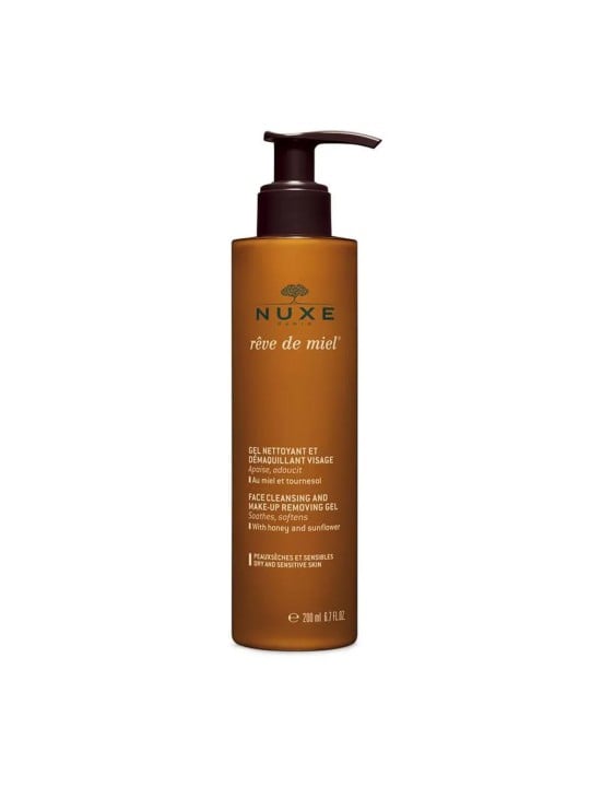 Nuxe Reve De Miel Face Cleansing & Makeup Removing Gel donna 200ml Dry And Sensitive Skin, With Honey And Sunflower