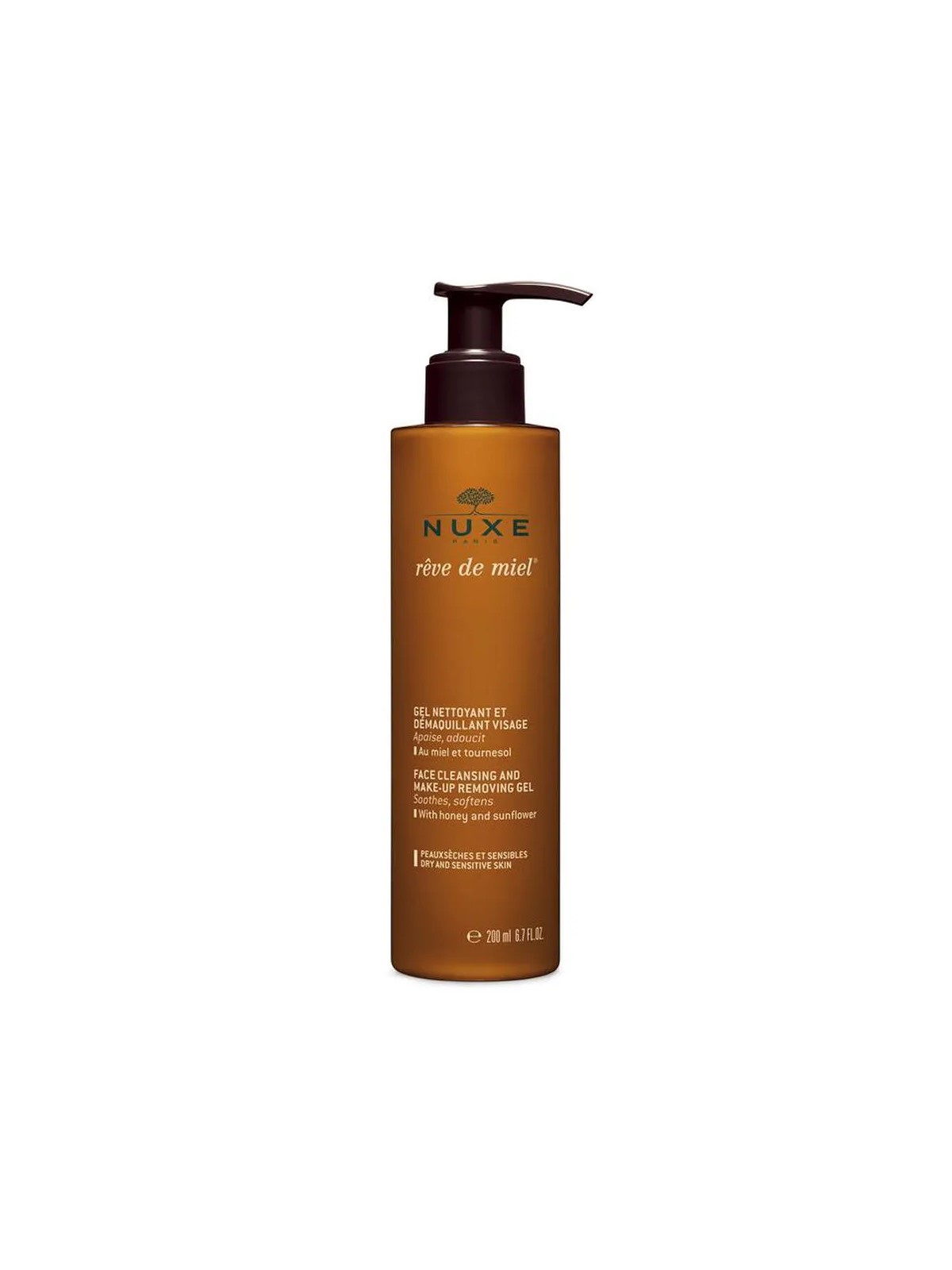 Nuxe Reve De Miel Face Cleansing & Makeup Removing Gel donna 200ml Dry And Sensitive Skin, With Honey And Sunflower