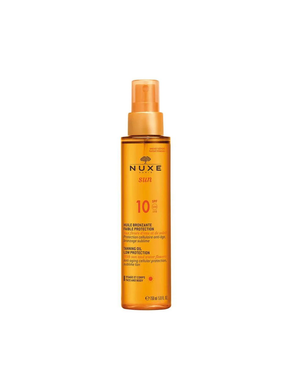 Nuxe Sun Tanning Oil SPF10 for Face and Body 150ml