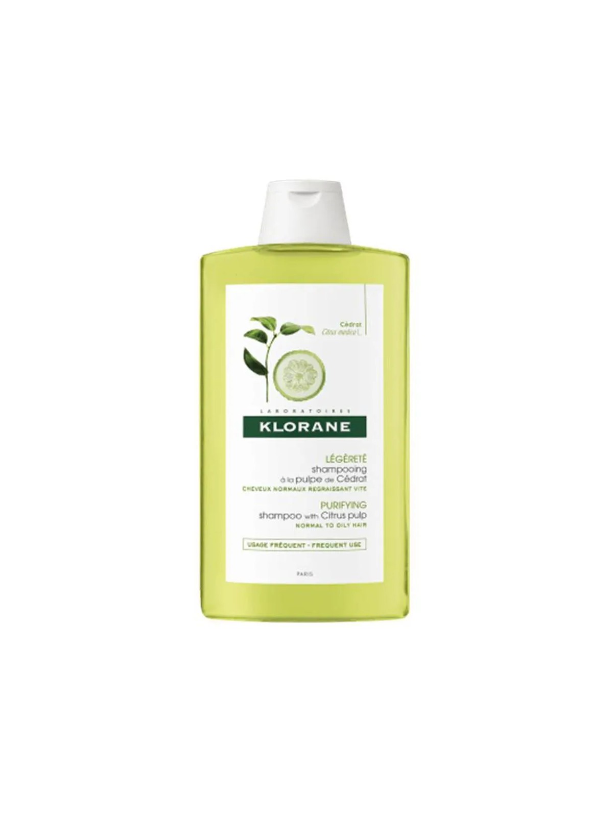 Shampoo Purificante Klorane Con Polpa di Agrumi 400ml per Capelli Normali e Grassi