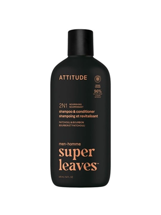 Attitude Super Leaves Patchouli & Bourbon Shampoo & Conditioner - Shampoo e balsamo 2 in 1 per uomo 415 ml uomo