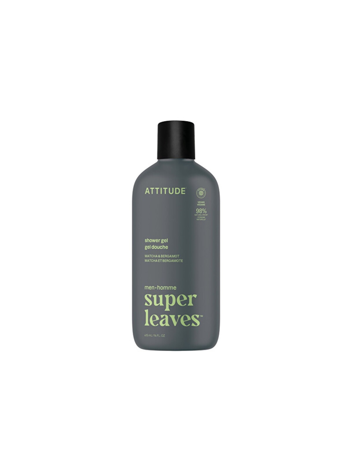 Attitude Super Leaves Matcha & Bergamot Shower Gel - Gel doccia uomo 415ml uomo