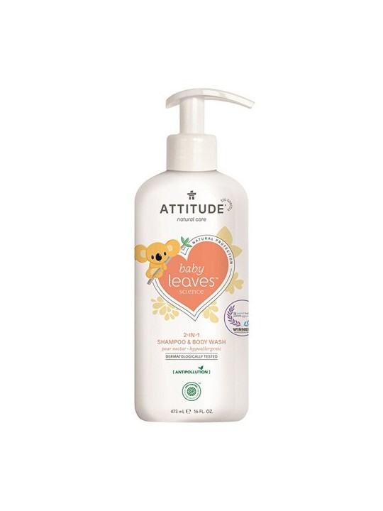 Sapone e shampoo per bambini Attitude (2 in 1) Baby Leaves sv?n hrukov ?vy 473ml unisex