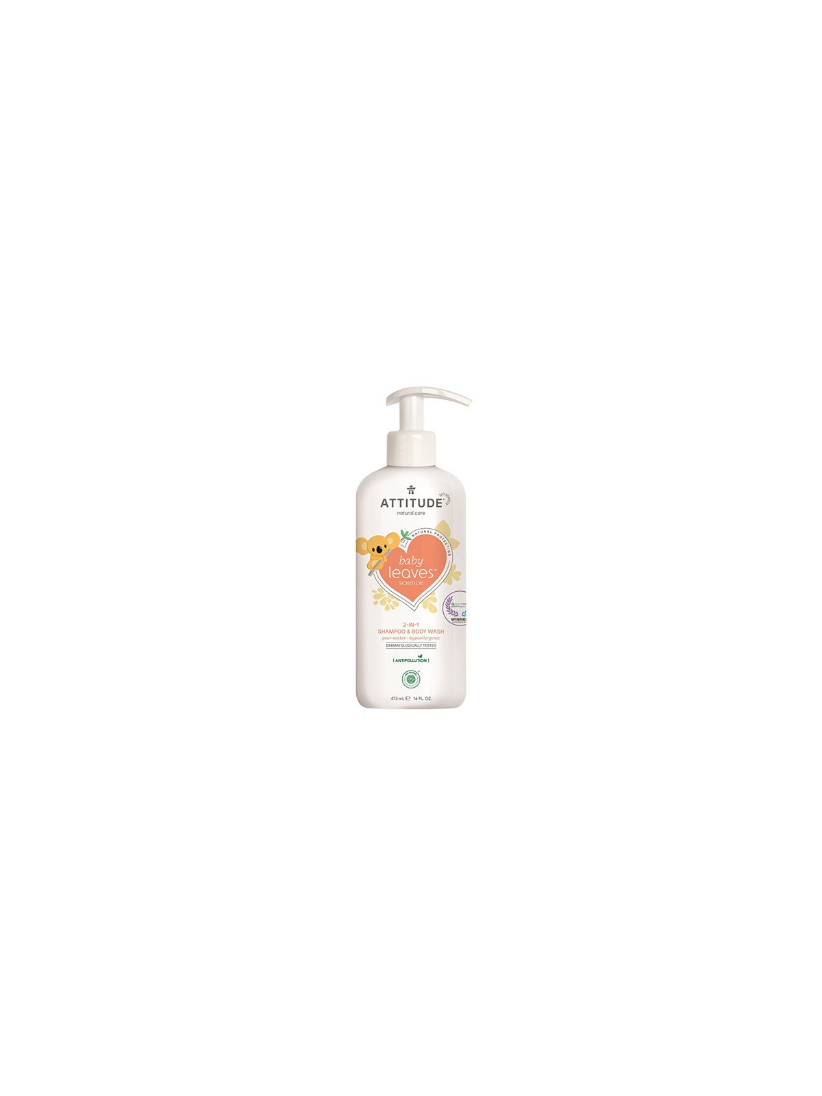 Sapone e shampoo per bambini Attitude (2 in 1) Baby Leaves sv?n hrukov ?vy 473ml unisex