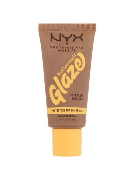 Nyx Buttermelt Glaze Soft Glow Skin Tint SPF30 - Trucco illuminante con protezione UV 30ml donna 05 Chai Butta