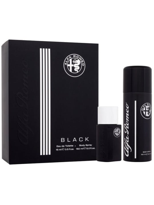 Alfa Romeo Black Gift Set eau de toilette 15ml e Body Spray 150ml uomo