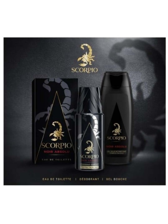 Scorpio Noir Absolu Set regalo eau de toilette 75ml, gel doccia 250ml e deospray 150ml uomo