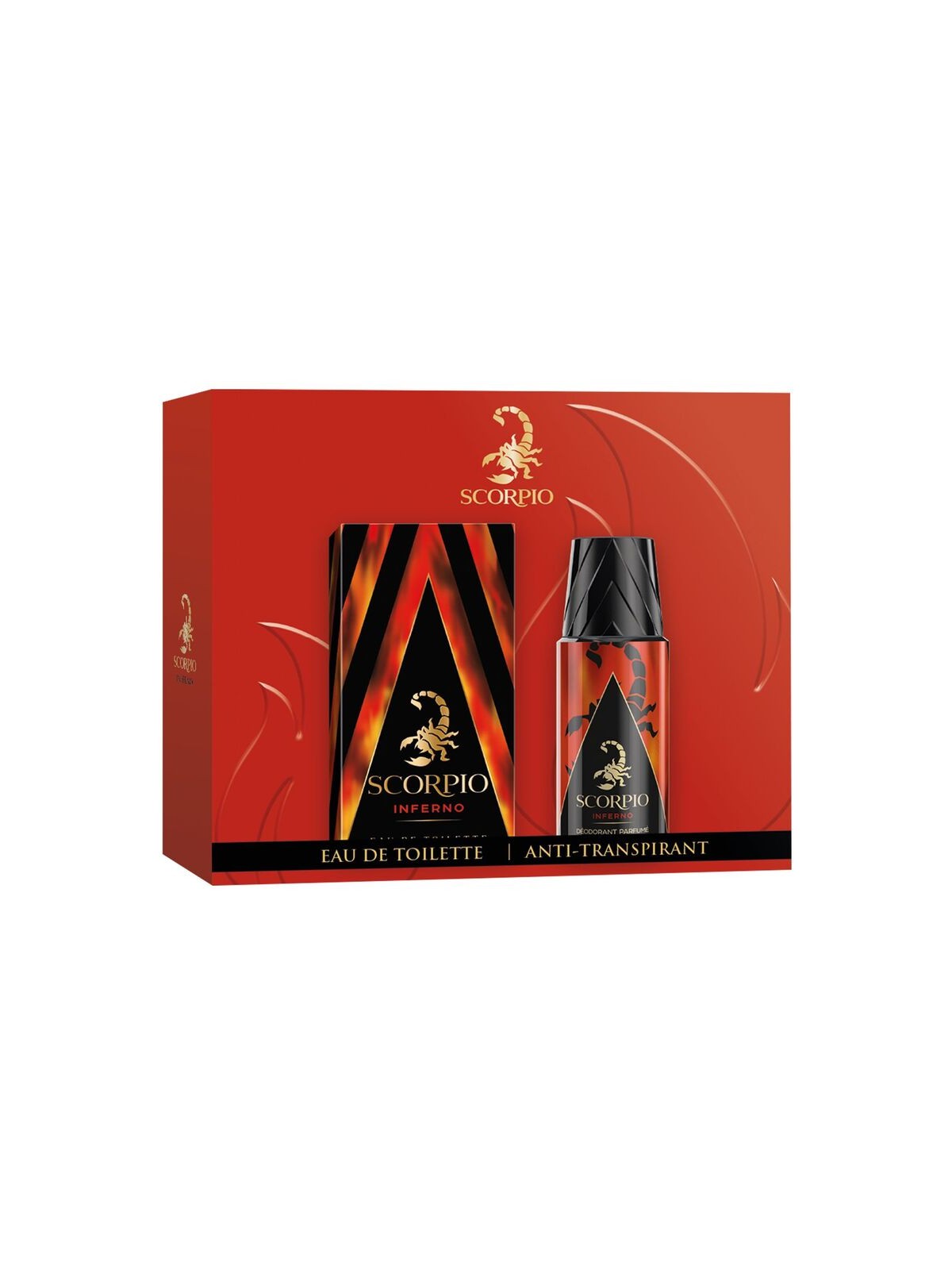 Set regalo Scorpio Inferno, eau de toilette 75ml e deodorante 150ml uomo