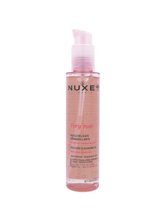 Nuxe Very Rose Delicate Cleansing Oil - Olio detergente delicato per viso e occhi 150ml donna