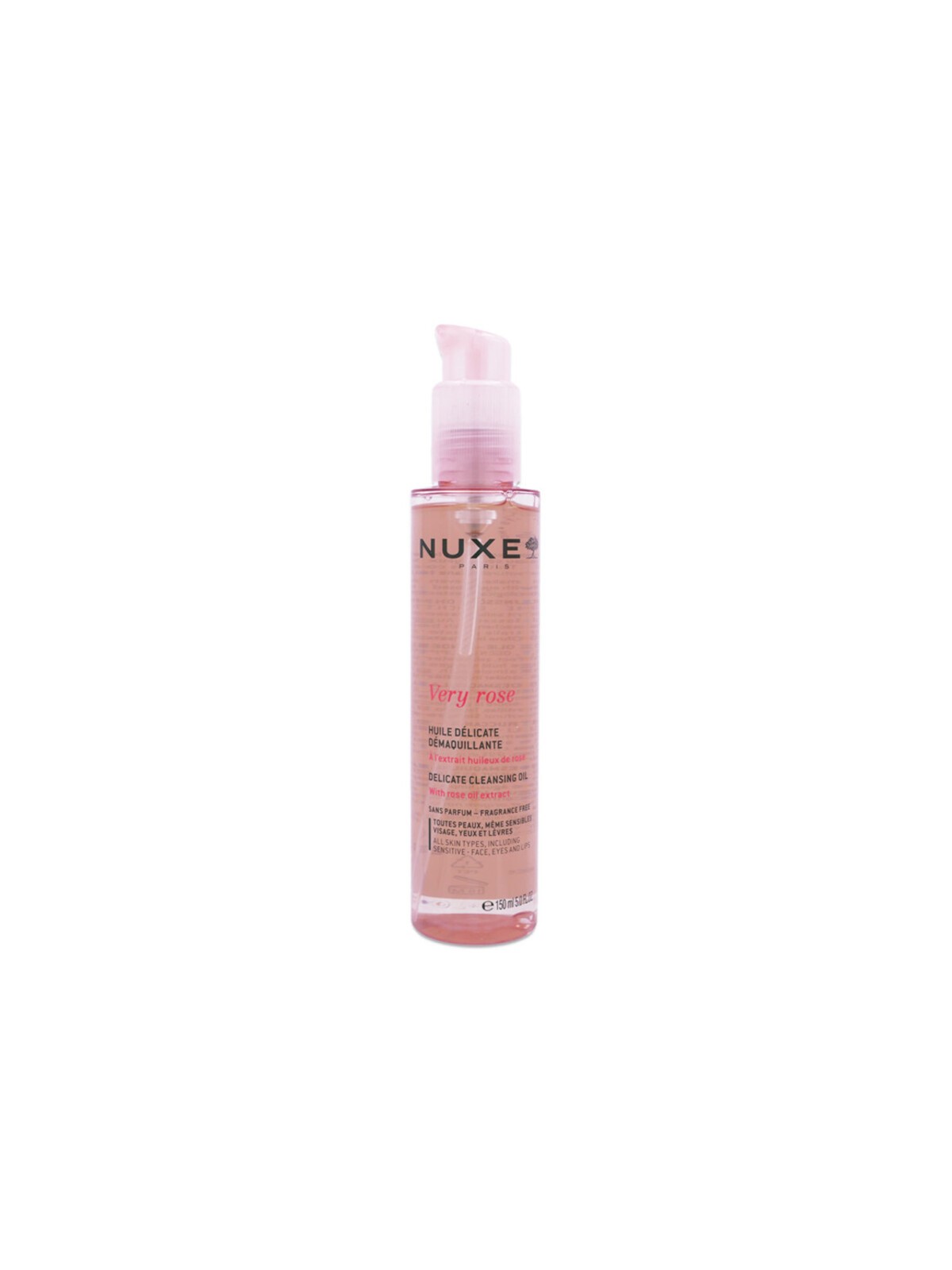 Nuxe Very Rose Delicate Cleansing Oil - Olio detergente delicato per viso e occhi 150ml donna