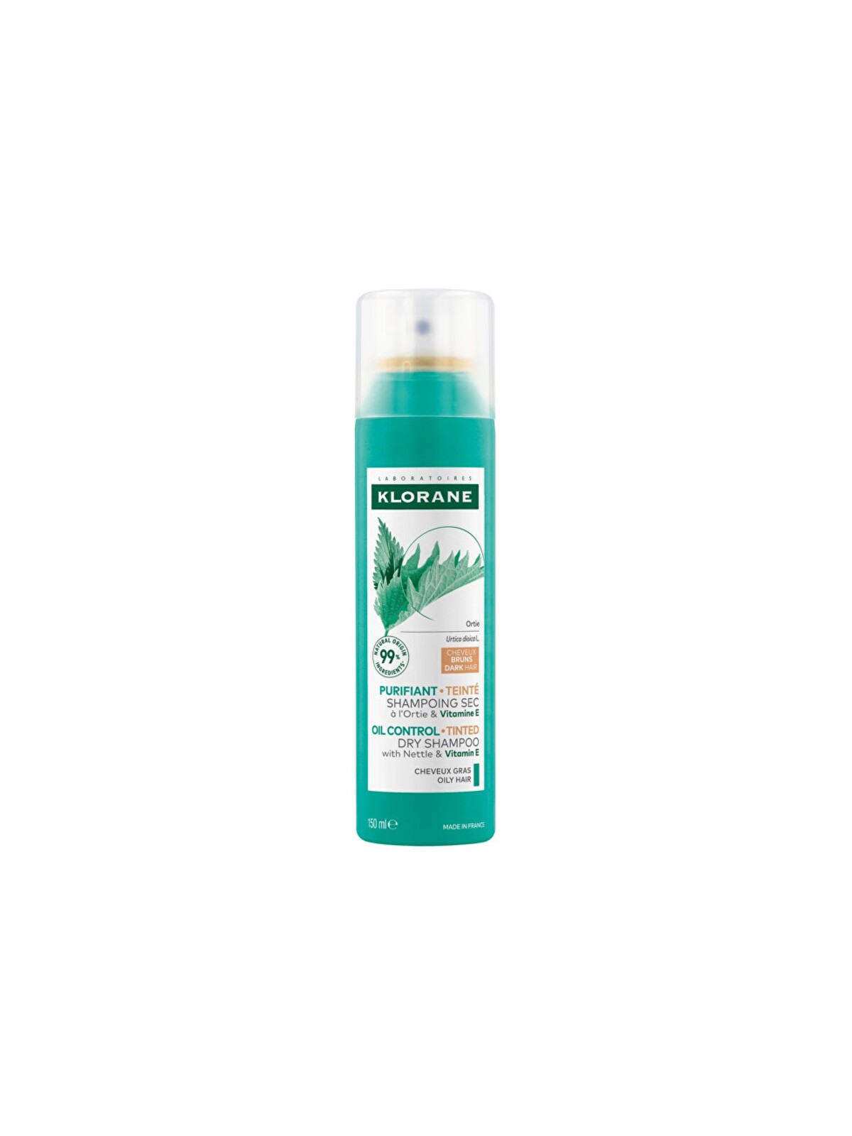 Klorane Bio Kop?iva Dry Shampoo - Shampoo secco per capelli grassi e scuri 150ml donna