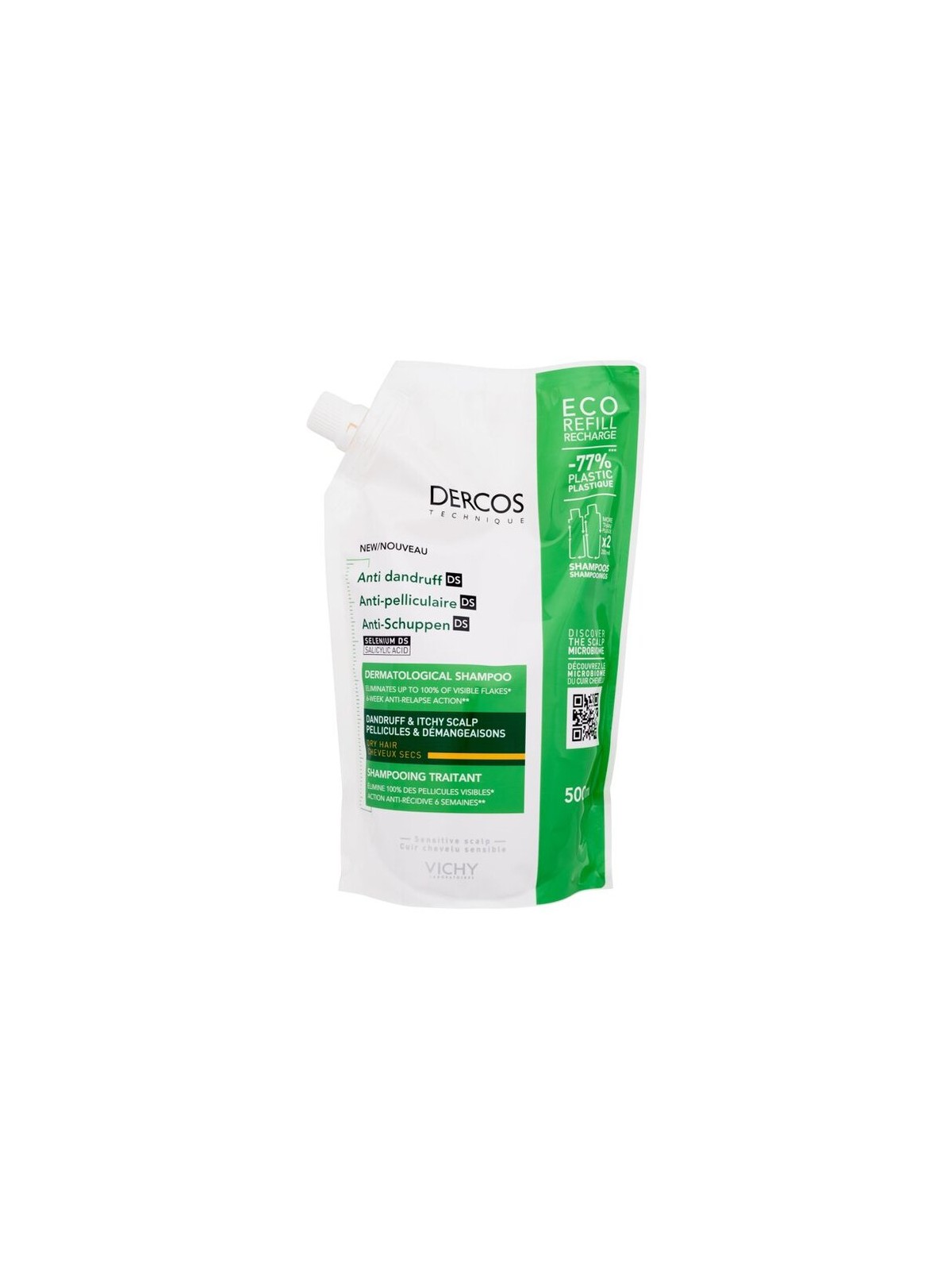 Vichy Dercos Antiforfora Capelli Secchi ECO Ricarica (ricarica) - shampoo antiforfora per capelli secchi 390ml donna