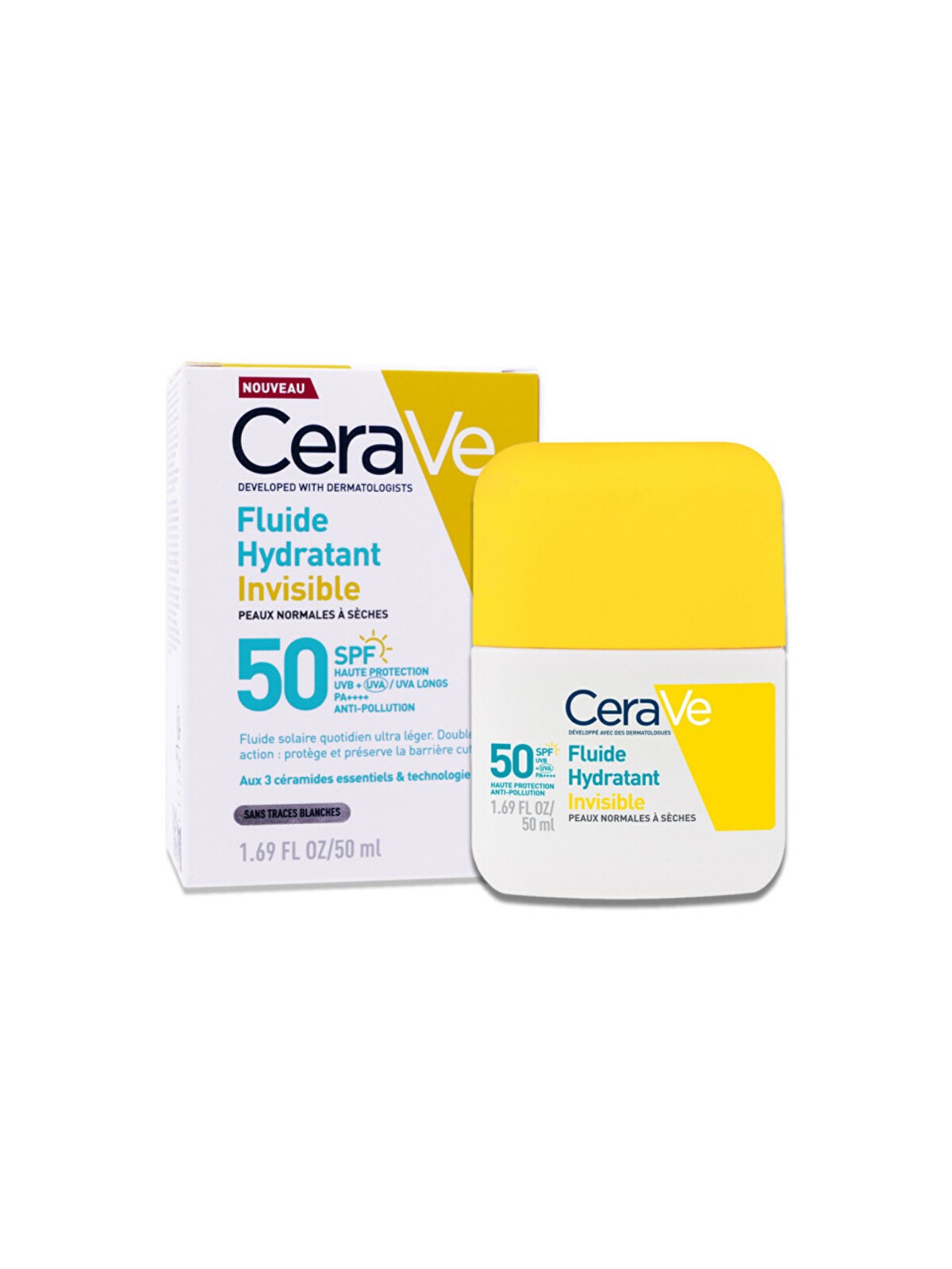 CeraVe Fluido Idratante con Protezione Solare SPF 50 - Fluido solare 50ml donna