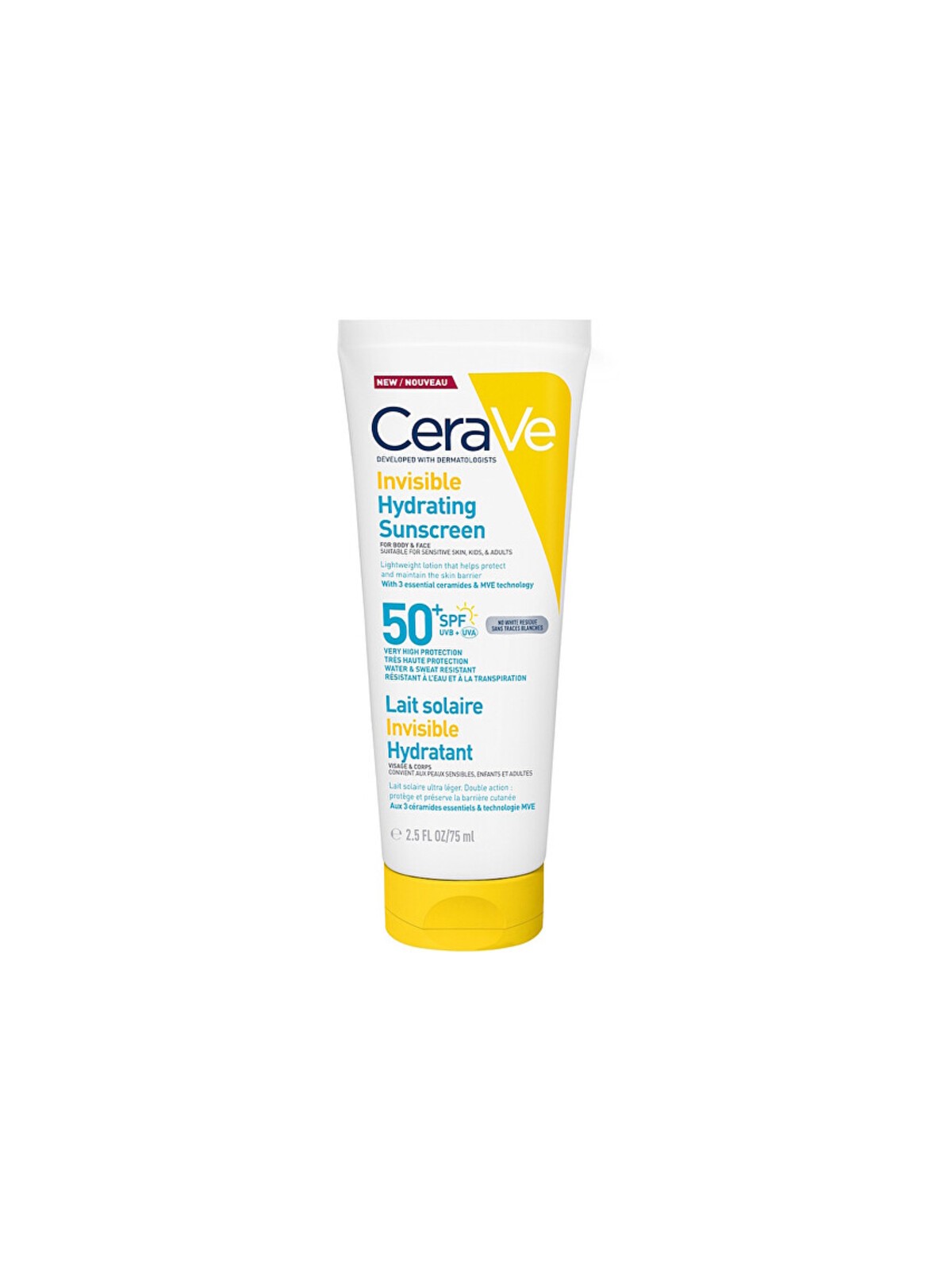 CeraVe Crema solare idratante invisibile SPF 50+ - Opalovac cream 75ml donna