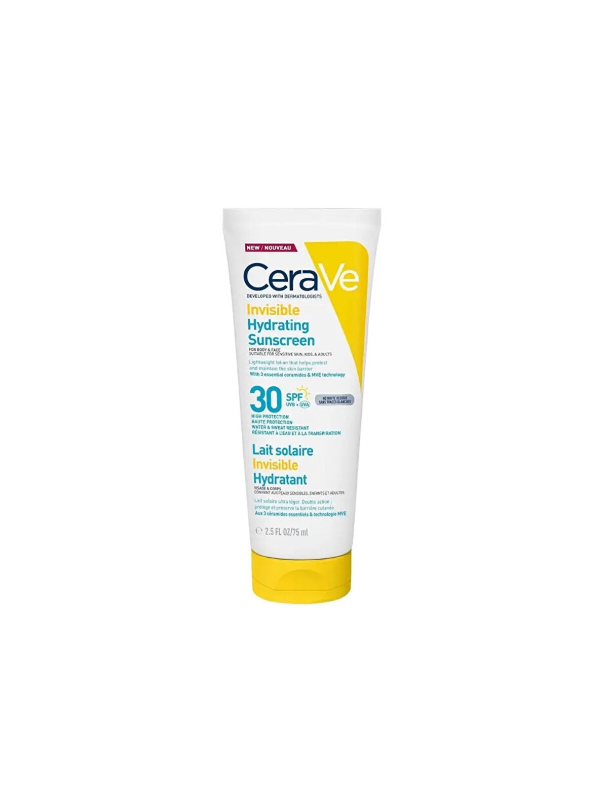 CeraVe Crema solare idratante invisibile SPF 30 - Opalovac cream 75ml donna