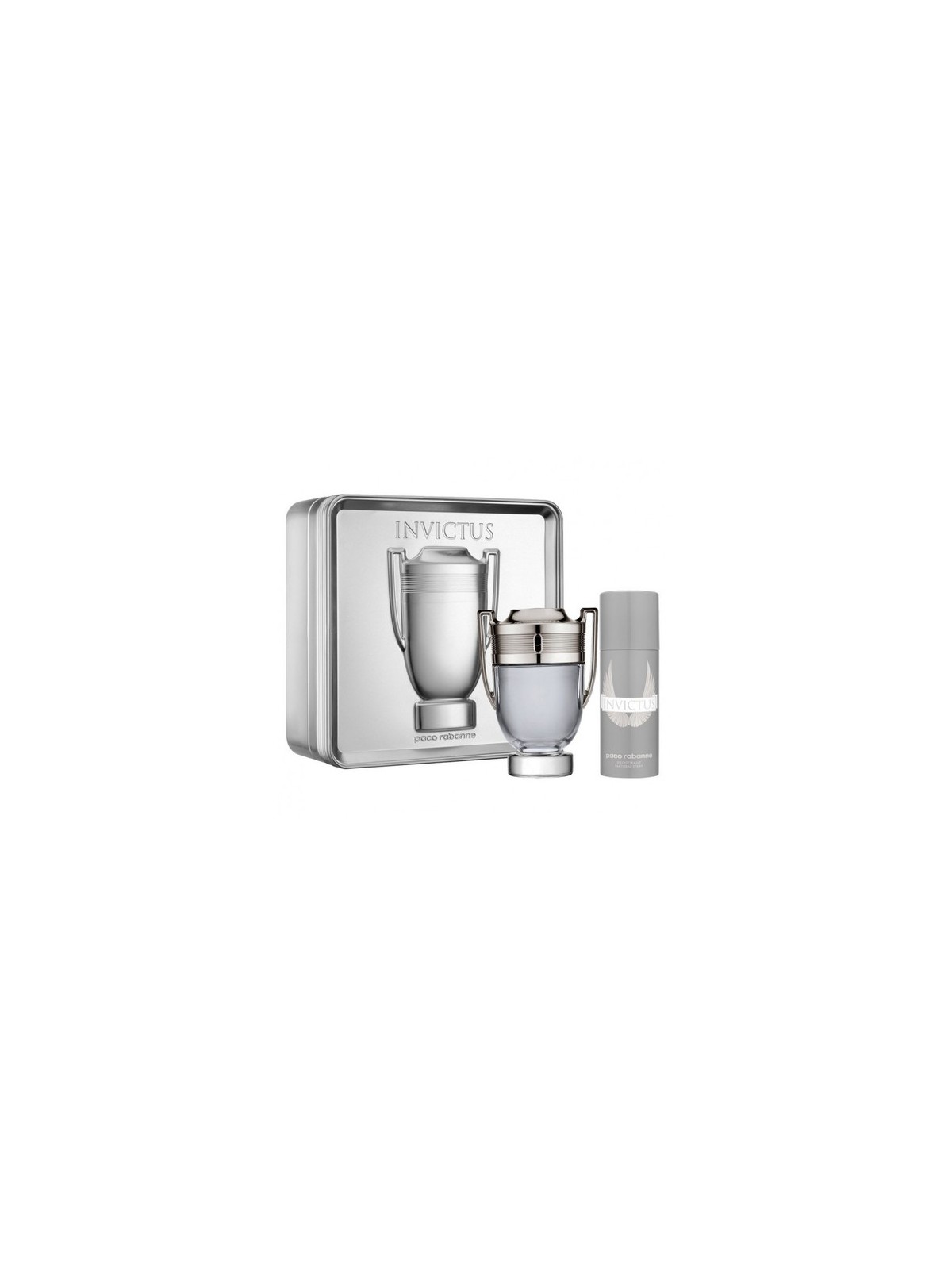 Paco Rabanne Invictus Set regalo eau de toilette 100ml e Invictus deospray 150ml uomo