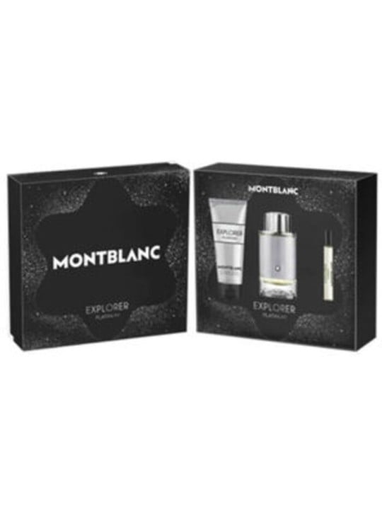 Mont Blanc Explorer Platinum Set regalo eau de parfum 100ml, gel doccia 100ml e miniatura eau de toilette 7,5ml uomo