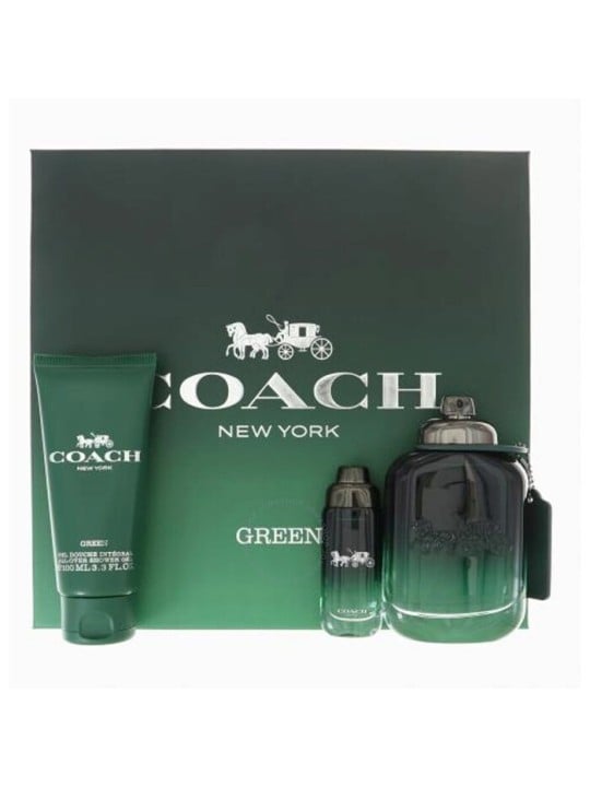 Cofanetto regalo Coach Green for Men: eau de toilette 100ml, miniatura di eau de toilette 15ml e gel doccia 100ml uomo