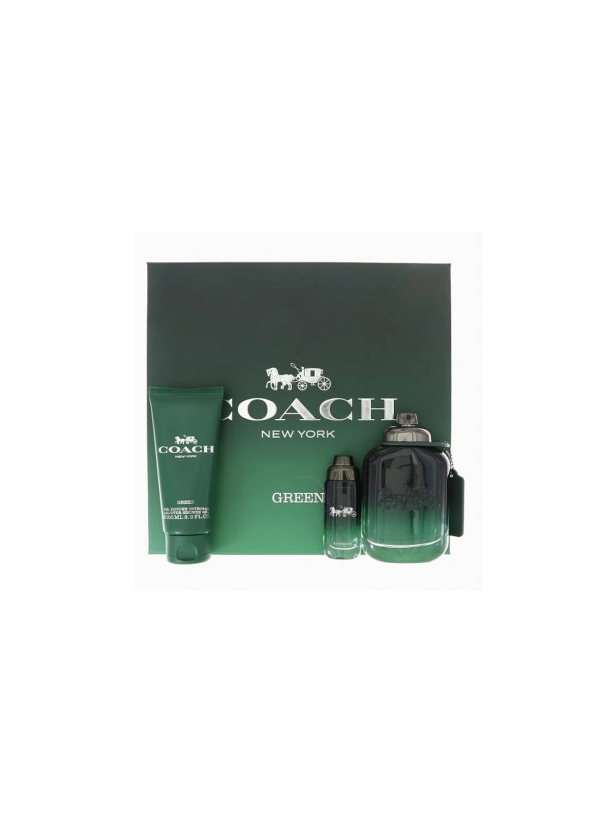 Cofanetto regalo Coach Green for Men: eau de toilette 100ml, miniatura di eau de toilette 15ml e gel doccia 100ml uomo