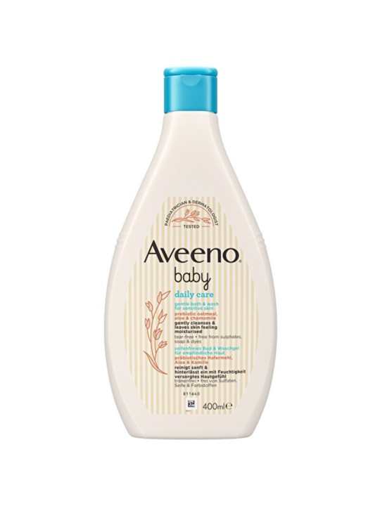 Aveeno Baby Daily Care Gentle & Bath Wash - Gel detergente delicato per il bagno e la doccia 400ml donna