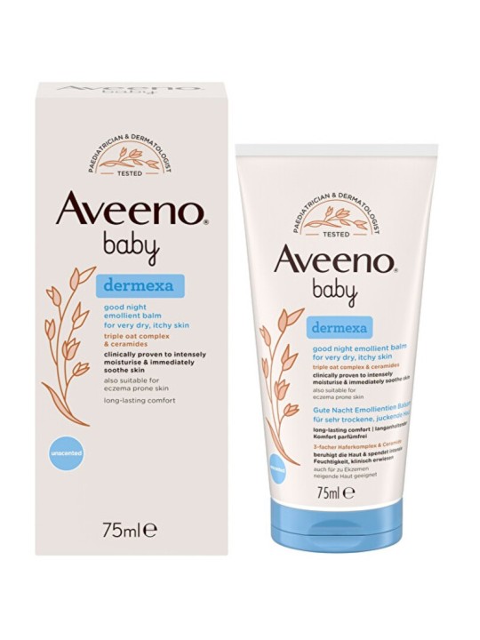 Aveeno Baby Dermexa Balsamo Emolliente - Balsamo emolliente per la buona notte 75ml donna