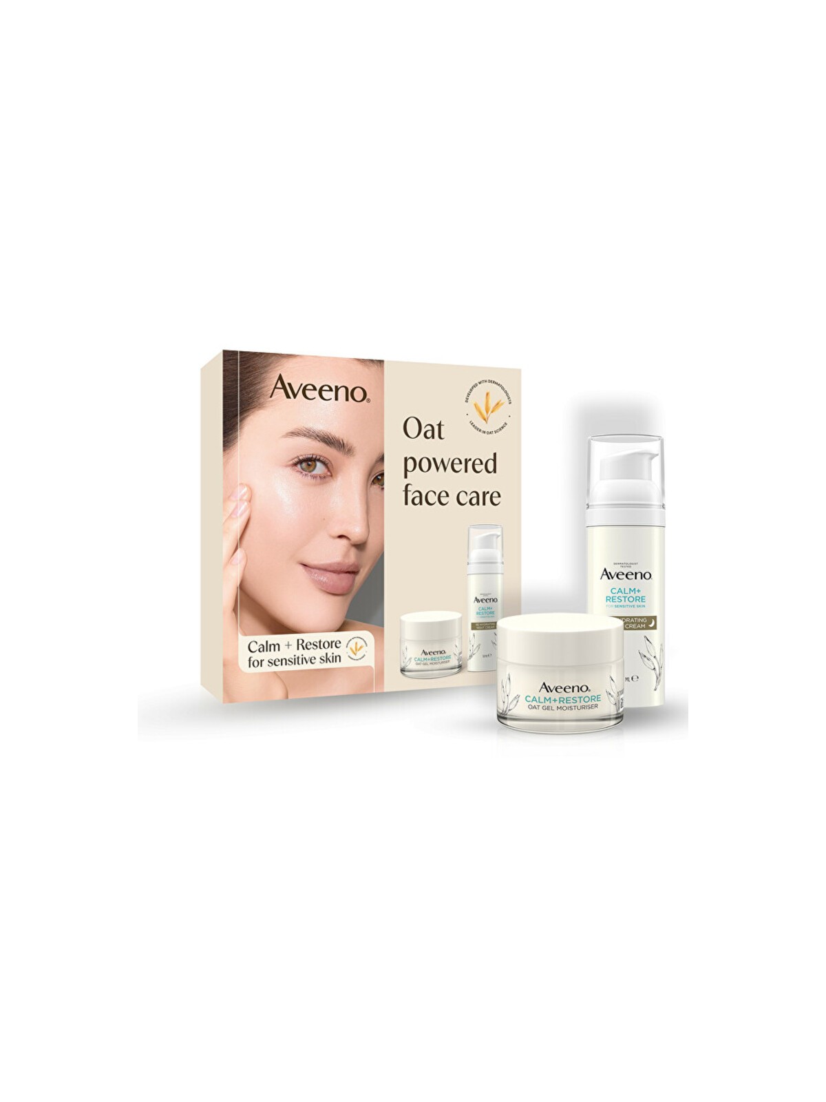 Set Aveeno Calm+Restore (pelle secca e sensibile) - Set regalo per la cura del viso donna