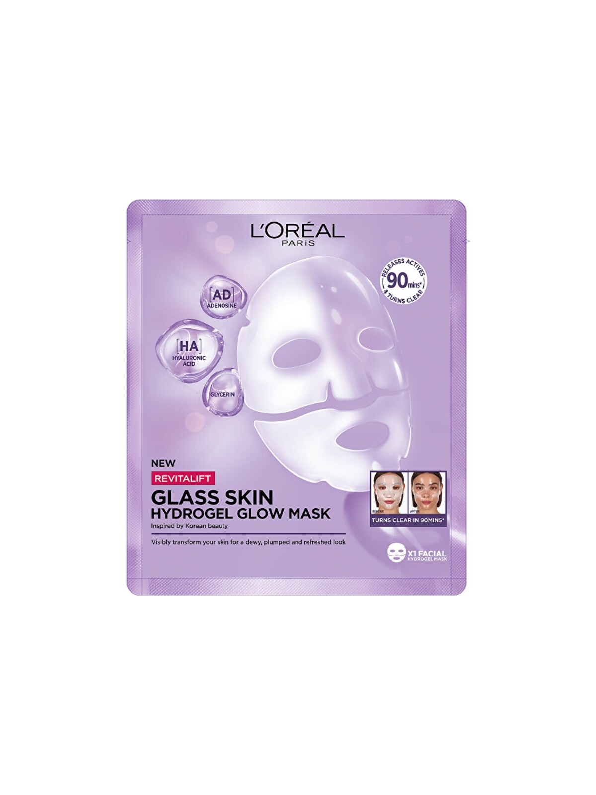 L'Oréal Filler Glass Skin Mask - Maschera idrogel illuminante 25.0g donna
