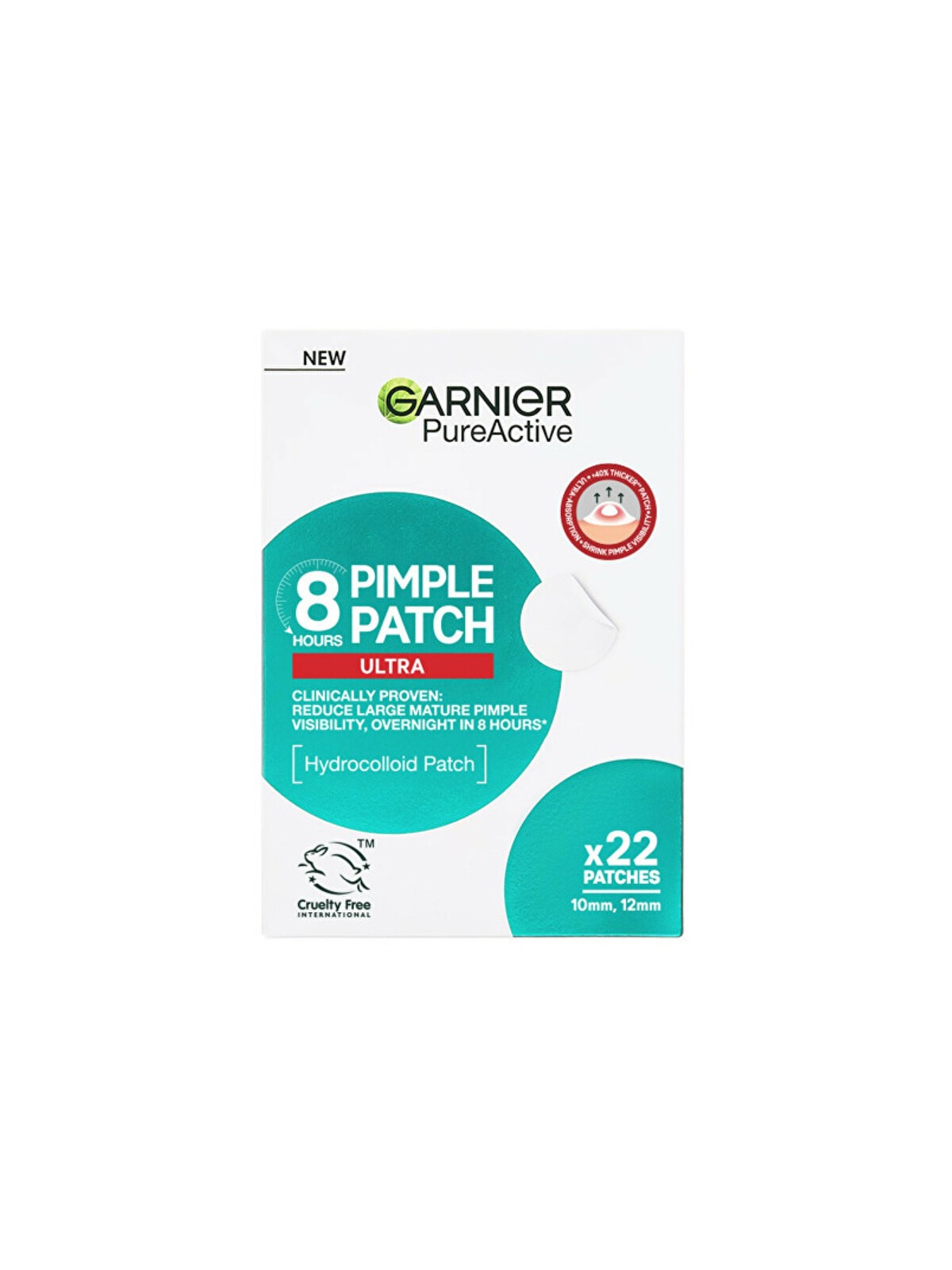 GARNIER 8h Pimple Patch Ultra - Cerotto idrocolloidale 22 pezzi donna