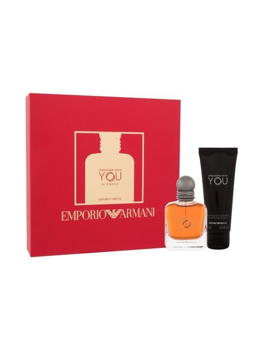 Armani Stronger With You Intensely Gift set eau de parfum 50ml e gel doccia 75ml uomo