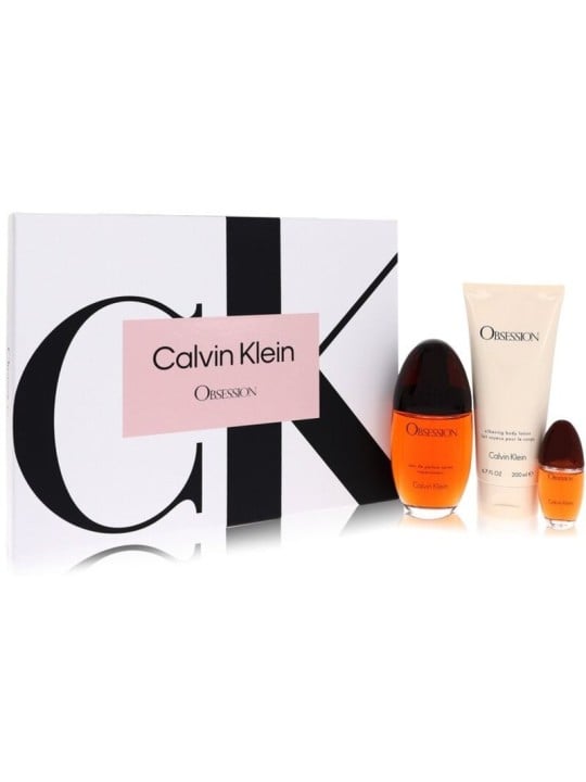 Cofanetto regalo Calvin Klein Obsession: eau de parfum 100ml, lozione corpo 200ml Obsession e miniparfum esclusivo donna.