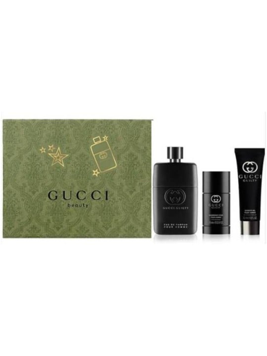 Gucci Guilty pour Homme Set regalo eau de toilette 90ml, deodorante 75ml e gel doccia 50ml uomo