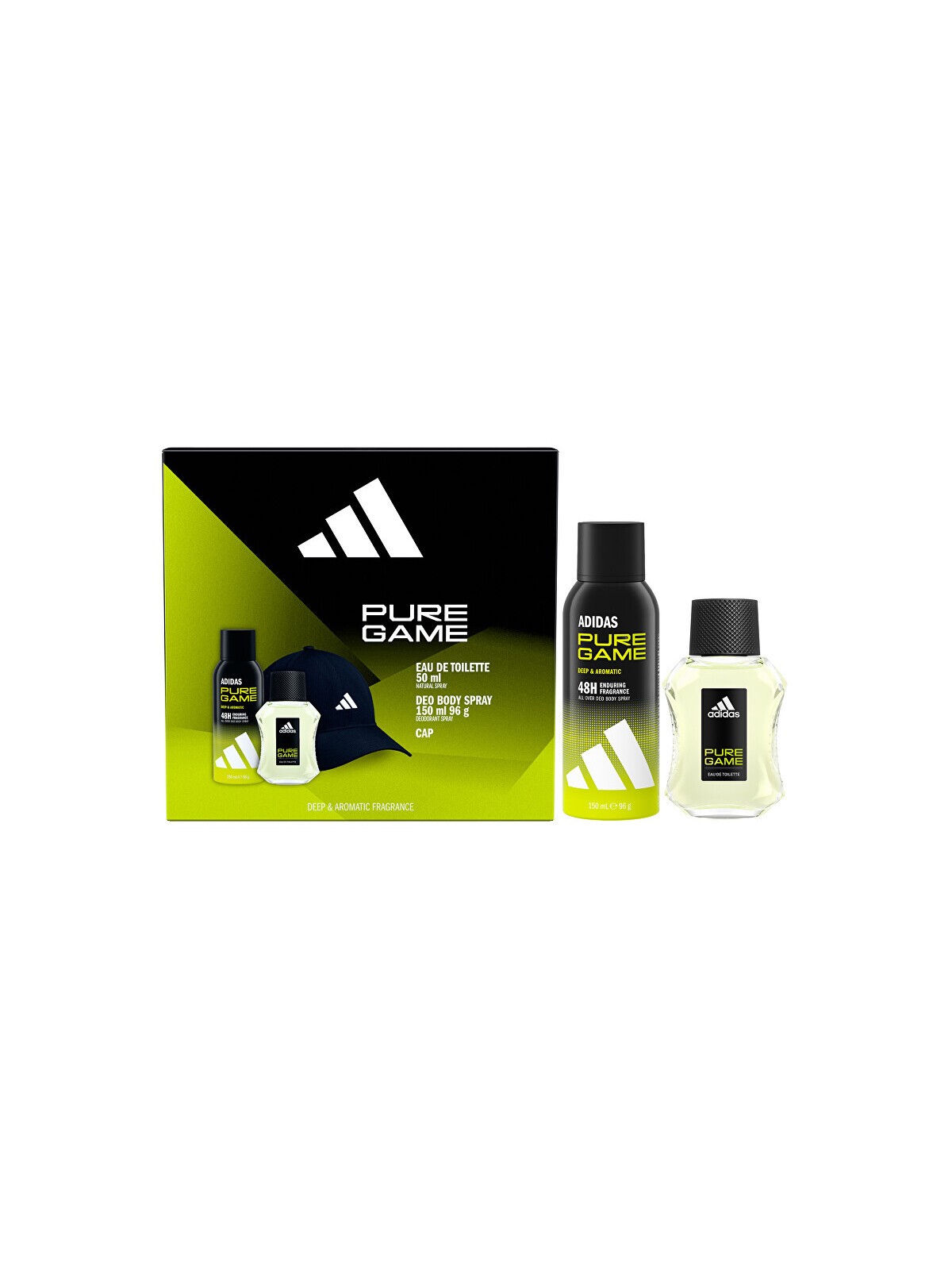 Set regalo Adidas Pure Game: eau de toilette 50ml, deodorante spray 150ml e kiltovka uomo