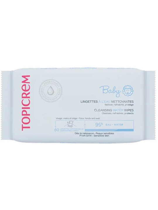 Salviette umidificate detergenti Topicrem Baby (60 pezzi) - Salviette umidificate per bambini