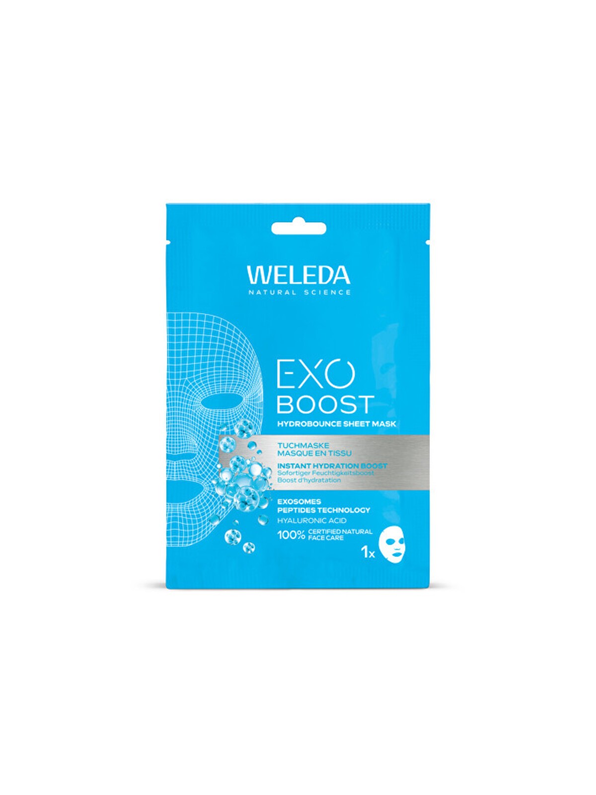 Maschera in tessuto Weleda Hydrobounce - Maschera viso super idratante 20ml donna