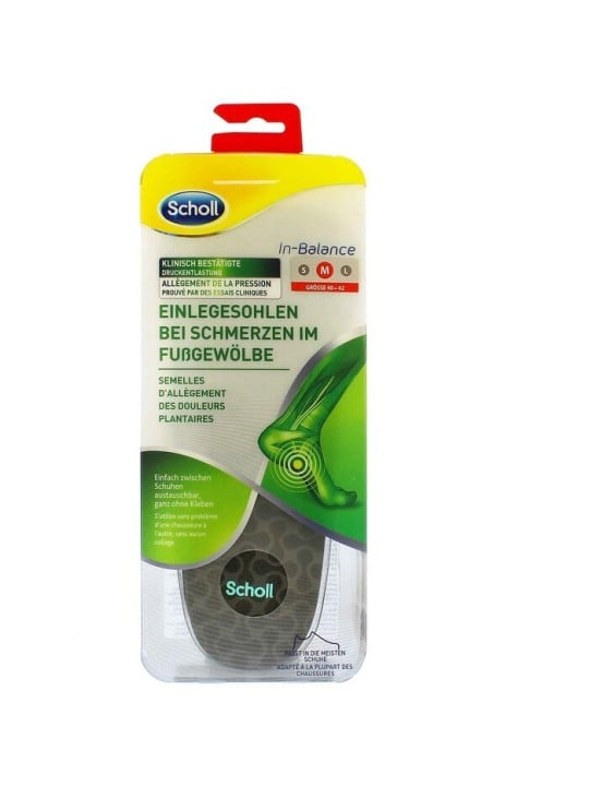 Soletta Scholl Scholl In-Balance per alleviare il dolore all'arco plantare, unisex, taglia piccola