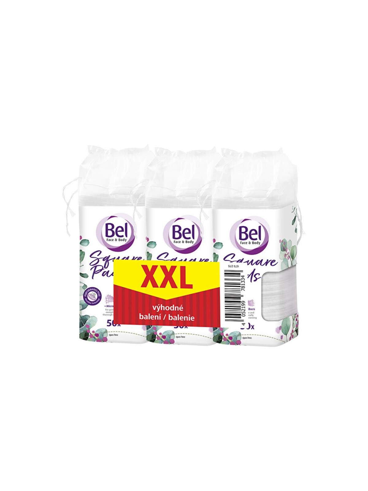 Bel Bel Cosmetici Viso e Corpo (3 x 50 pezzi) - Set di tamponi quadrati Donna