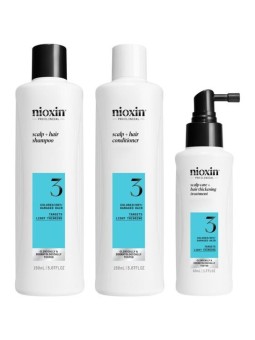Set per la cura dei capelli Nioxin System 3 - Kit per la colorazione delicata dei capelli leggermente diradati da donna