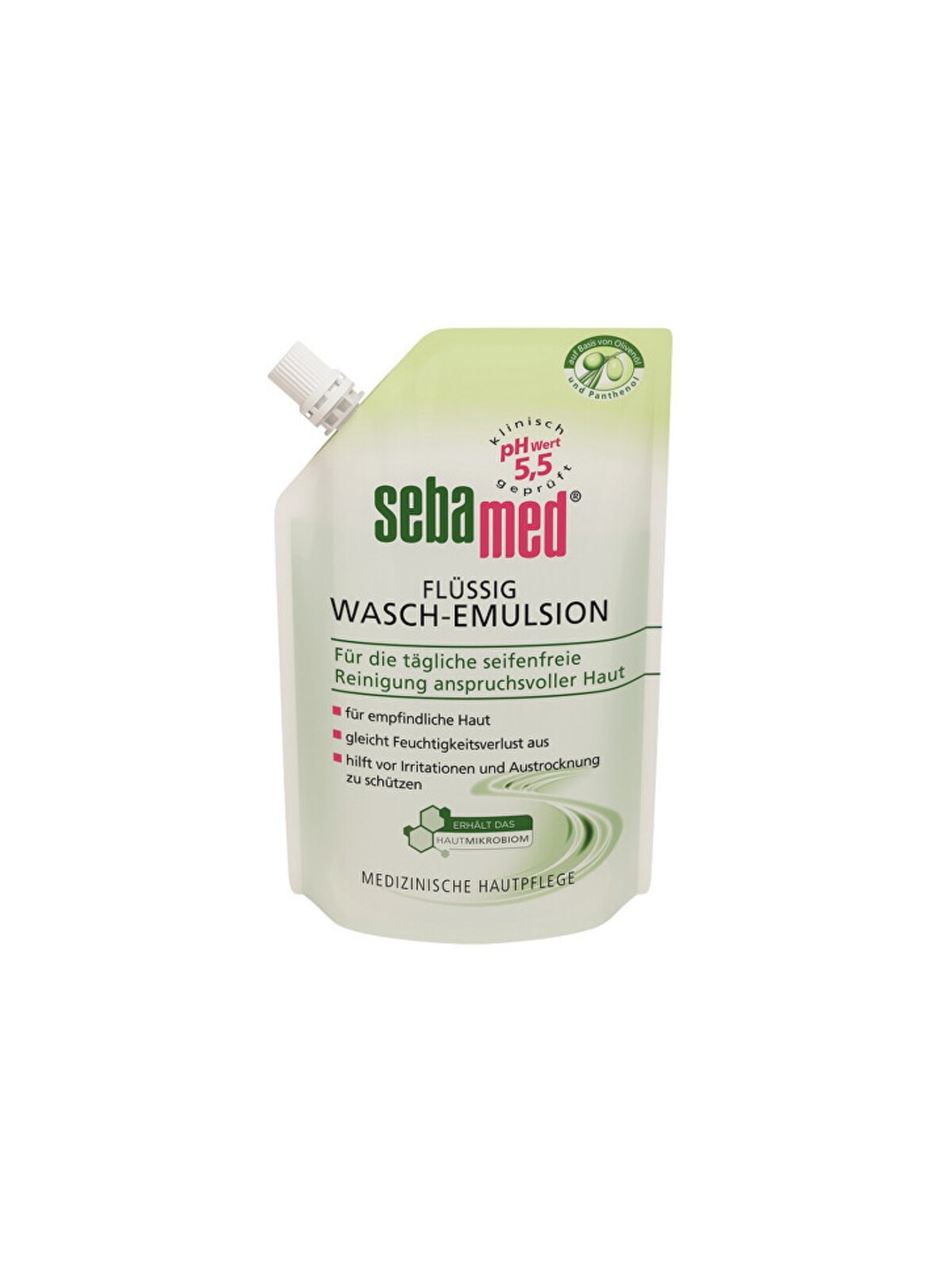 Sebamed Olive Face & Body Wash Refill - Ricarica di ricambio per emulsione detergente con olio d'oliva 400ml donna
