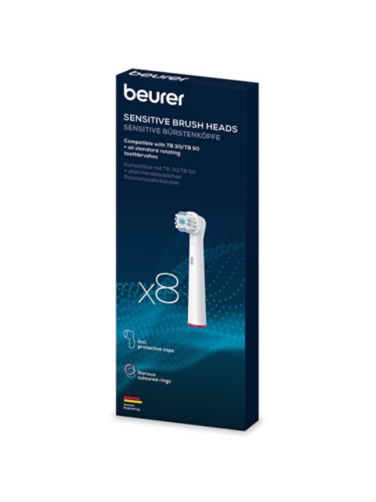 Testine di ricambio per spazzolino Beurer (8 pezzi) per denti sensibili, unisex