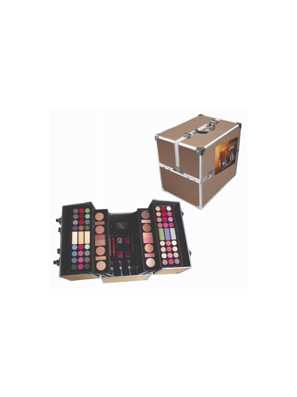 2K Super Model Beauty Train Case - Cassetta decorativa Gold Edition 122.6g donna