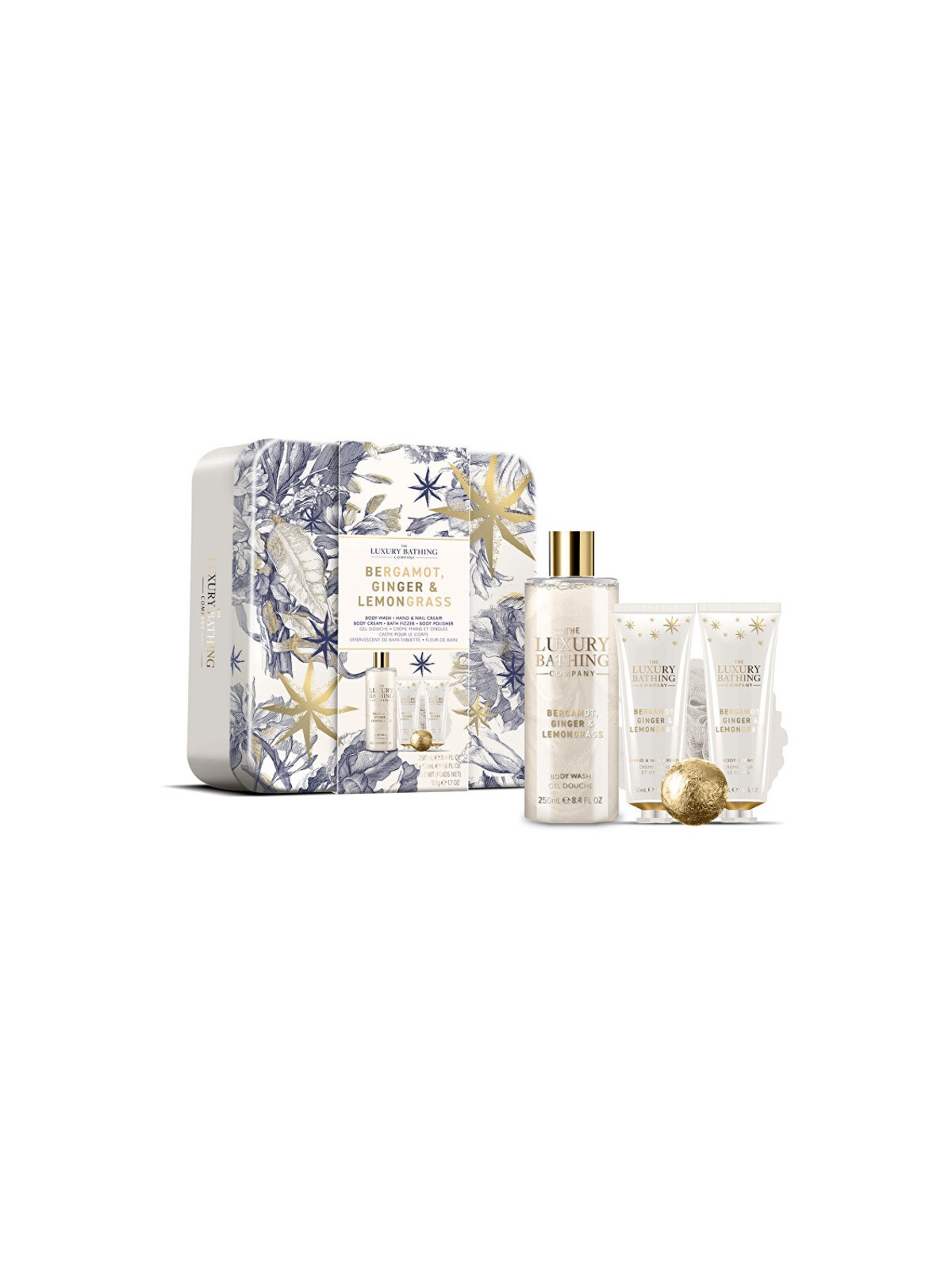 Set regalo The Luxury Bathing Company per la cura del corpo in latta (Bergamotto, Zenzero e Citronella) donna