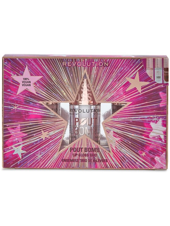 Set regalo trio di lucidalabbra volumizzanti Makeup Revolution Pout Bomb - Set regalo donna