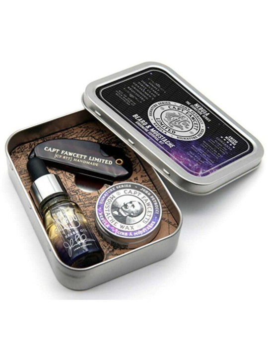 Kit di sopravvivenza per la cura della barba Captain Fawcett Nebula - Set regalo per la cura della barba uomo