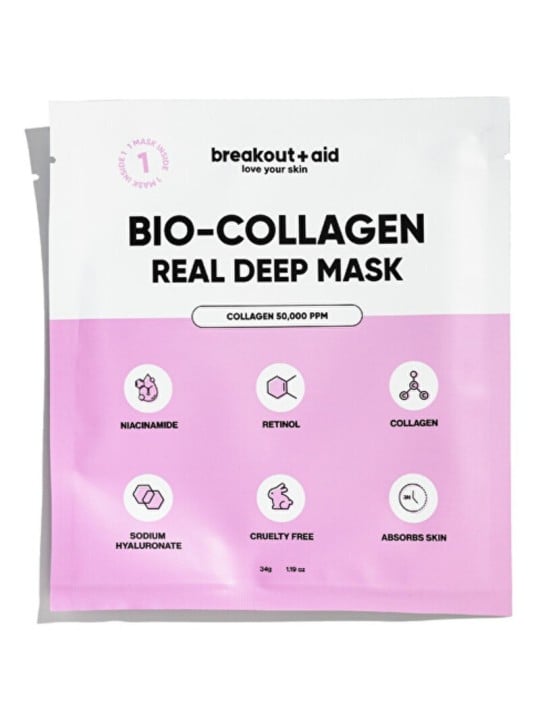 Breakout+aid Real Deep Mask - Maschera per il contorno occhi con collagene di Donna
