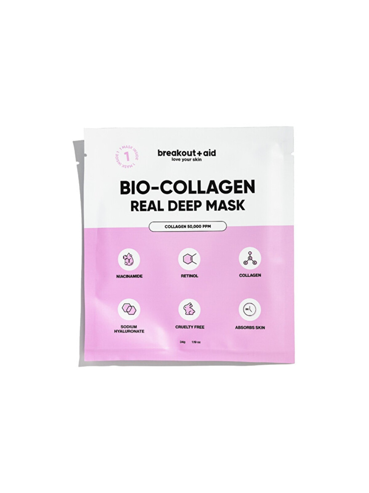 Breakout+aid Real Deep Mask - Maschera per il contorno occhi con collagene di Donna